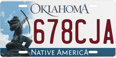 OK license plate 678CJA