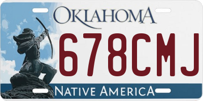 OK license plate 678CMJ