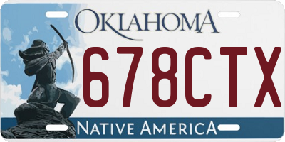 OK license plate 678CTX