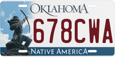 OK license plate 678CWA