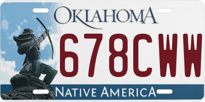 OK license plate 678CWW