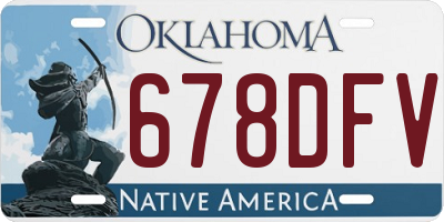 OK license plate 678DFV