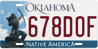 OK license plate 678DOF