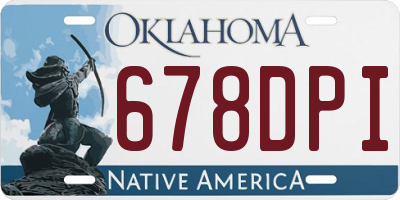 OK license plate 678DPI