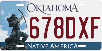 OK license plate 678DXF