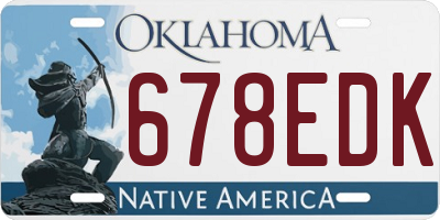 OK license plate 678EDK
