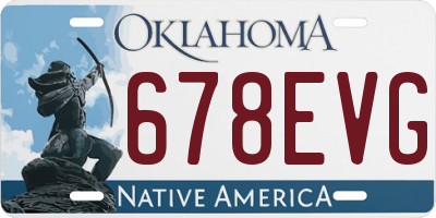OK license plate 678EVG