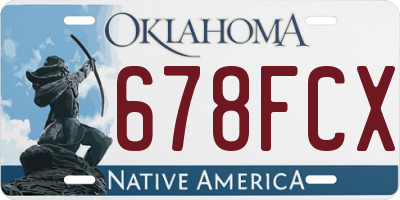 OK license plate 678FCX