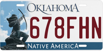 OK license plate 678FHN