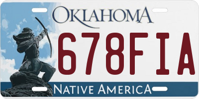 OK license plate 678FIA