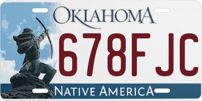 OK license plate 678FJC