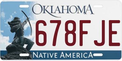 OK license plate 678FJE