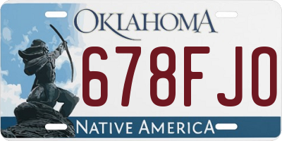 OK license plate 678FJO