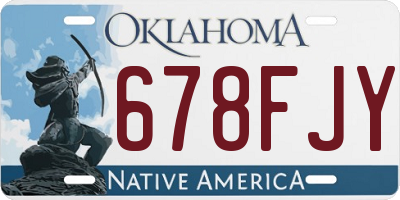 OK license plate 678FJY