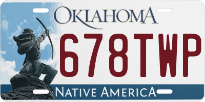 OK license plate 678TWP
