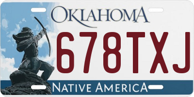 OK license plate 678TXJ