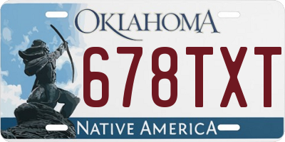 OK license plate 678TXT