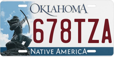 OK license plate 678TZA