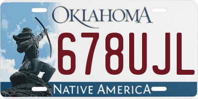 OK license plate 678UJL