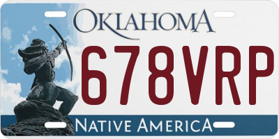 OK license plate 678VRP