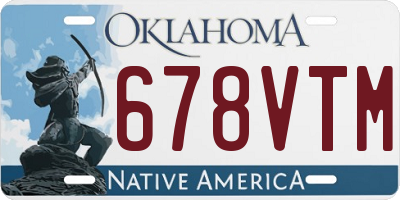 OK license plate 678VTM