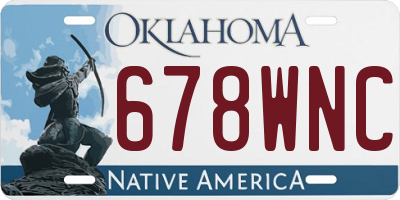 OK license plate 678WNC