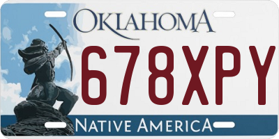 OK license plate 678XPY