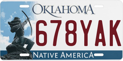 OK license plate 678YAK