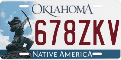 OK license plate 678ZKV