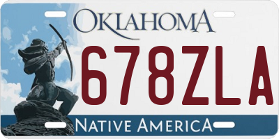 OK license plate 678ZLA