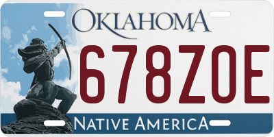 OK license plate 678ZOE