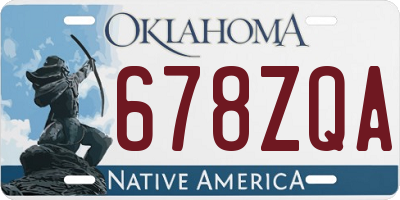 OK license plate 678ZQA