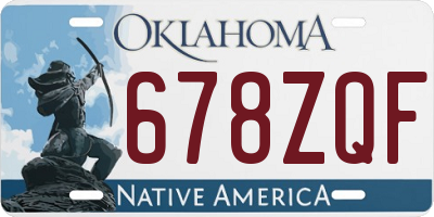 OK license plate 678ZQF