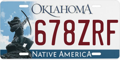 OK license plate 678ZRF