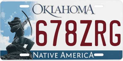 OK license plate 678ZRG