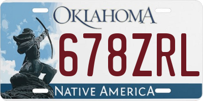 OK license plate 678ZRL