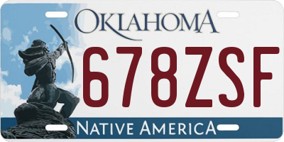 OK license plate 678ZSF