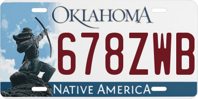 OK license plate 678ZWB