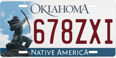 OK license plate 678ZXI