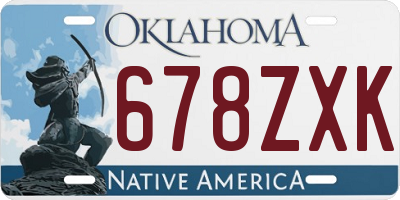 OK license plate 678ZXK