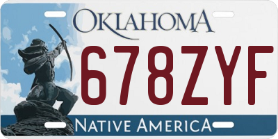 OK license plate 678ZYF