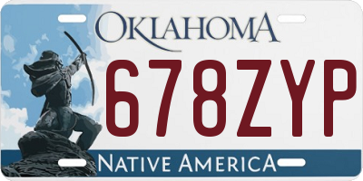 OK license plate 678ZYP