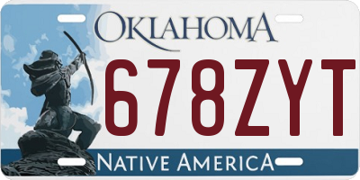 OK license plate 678ZYT