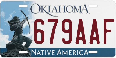 OK license plate 679AAF