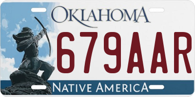 OK license plate 679AAR