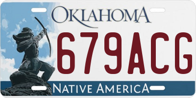 OK license plate 679ACG