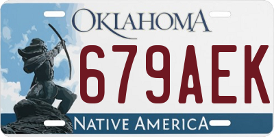 OK license plate 679AEK