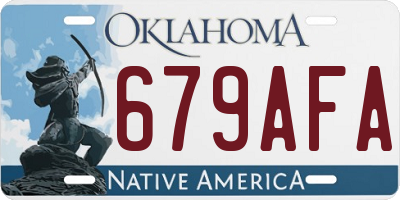OK license plate 679AFA