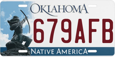 OK license plate 679AFB