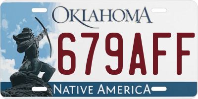 OK license plate 679AFF